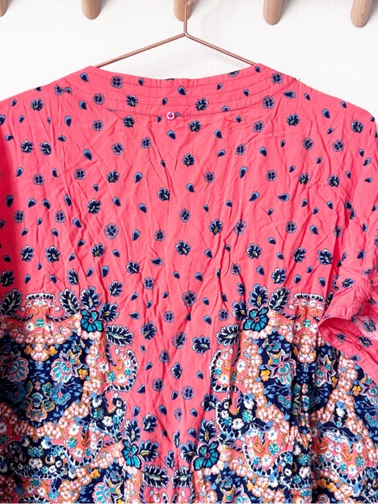 Red Carter Red Boho Tie-Front Tunic with Multicolor Mosaic Print - Picture 11 of 13